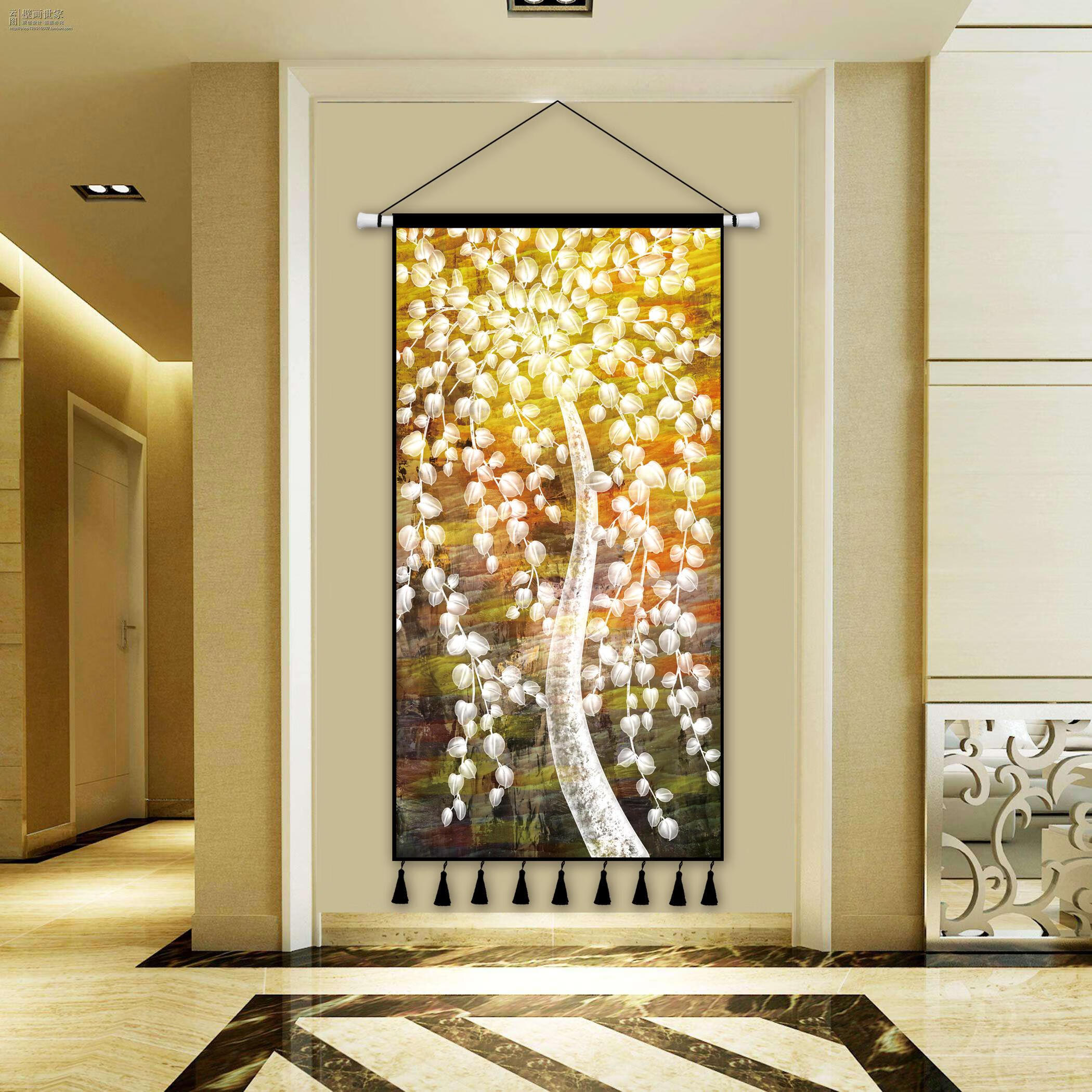 挂画布艺北欧挂毯挂布客厅玄关竖版大电表箱遮挡布画挂布a a09 16 宽