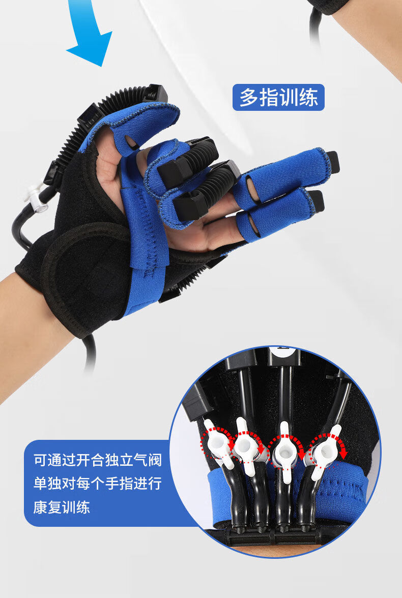 手指康复训练器材电气动五指手部功能康复屈伸中风偏瘫机器人手套