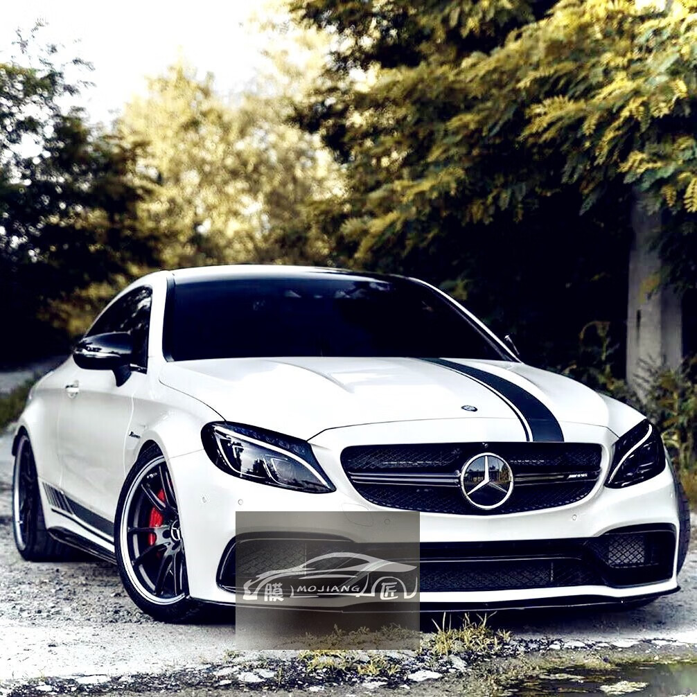 适用于奔驰c260l车贴拉花c级c200 amg改装c63c43车身装饰彩条贴纸 原