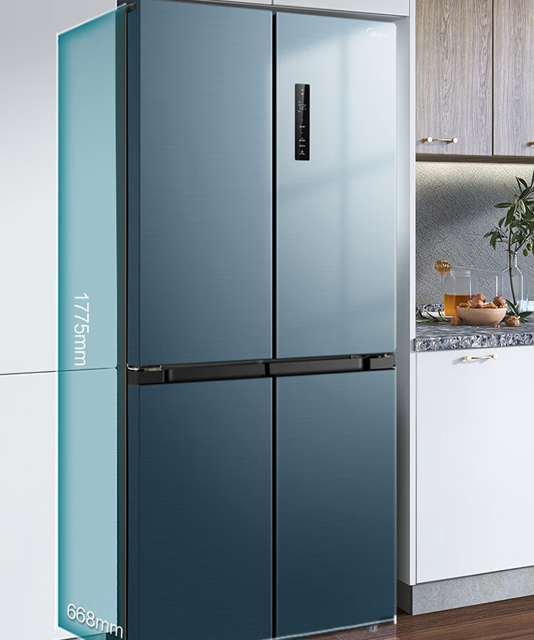 美的midea472升果润精储冰箱十字对开一级变频风冷无霜bcd472wspzme