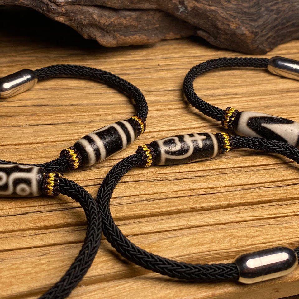 九眼天珠手串 西藏九眼天珠手链矿玛瑙男女手绳sn2139 财神天珠款