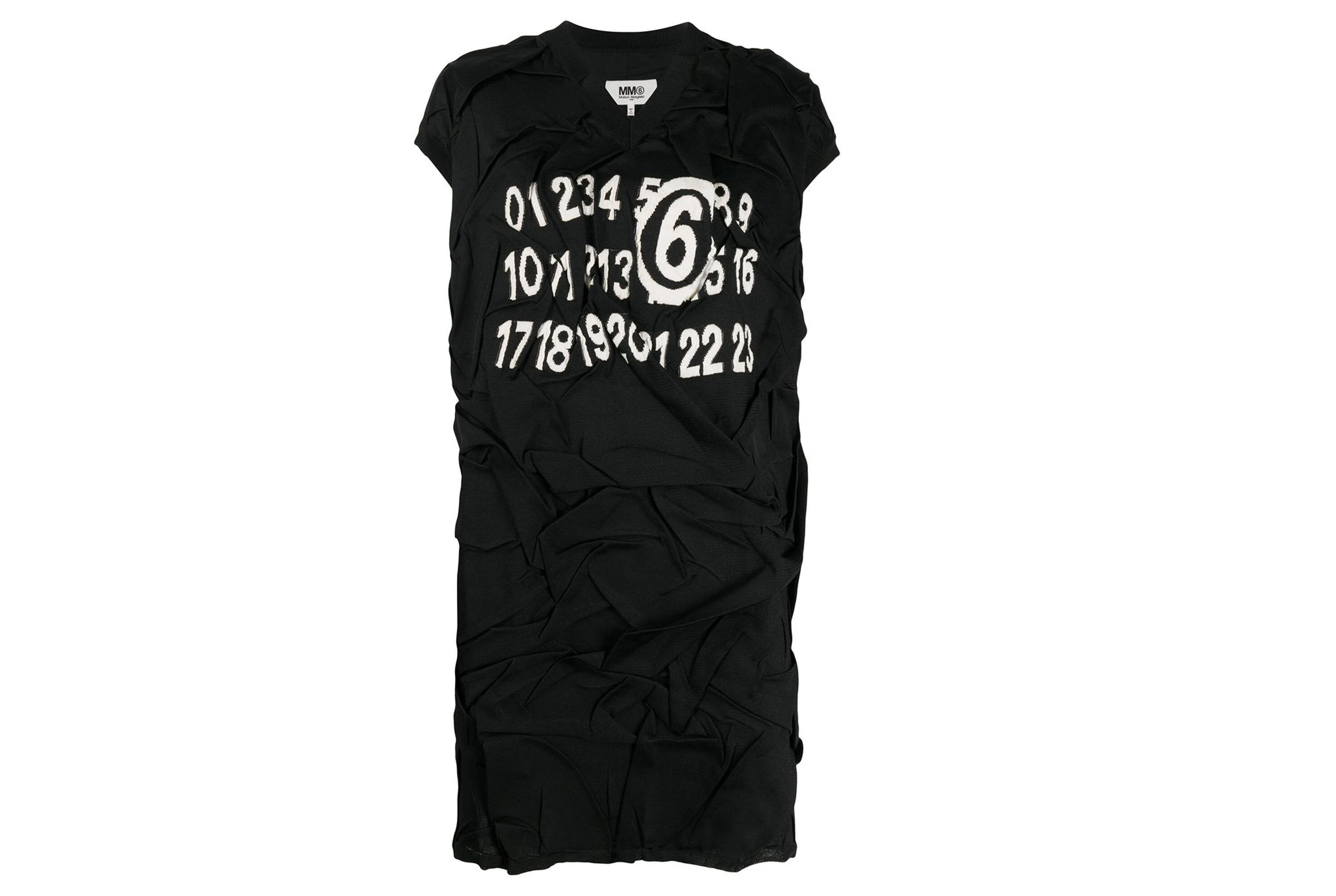 mm6 maison margiela 20秋冬女士数字印花无袖连衣裙 其他 s【图片