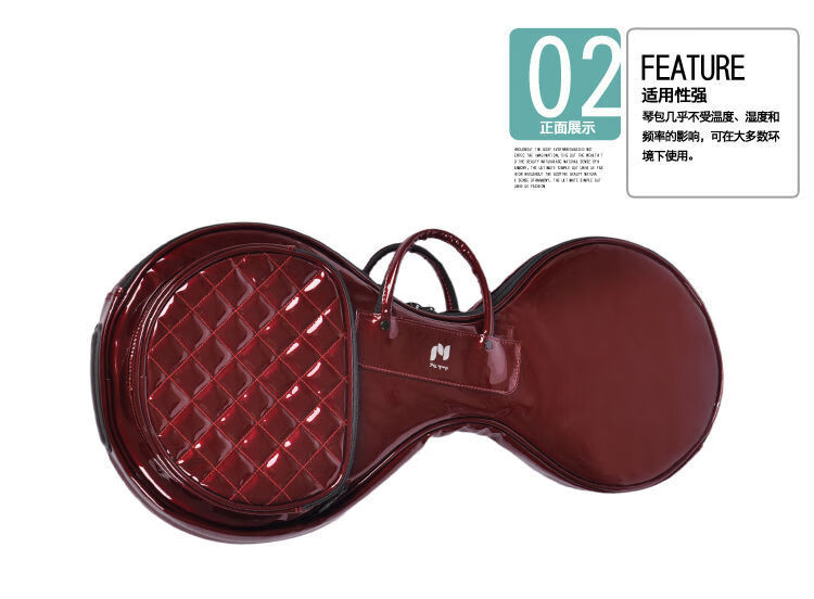 漆皮柳琴包双肩背柳琴琴包琴袋手提包亮面防摔防震风尚红