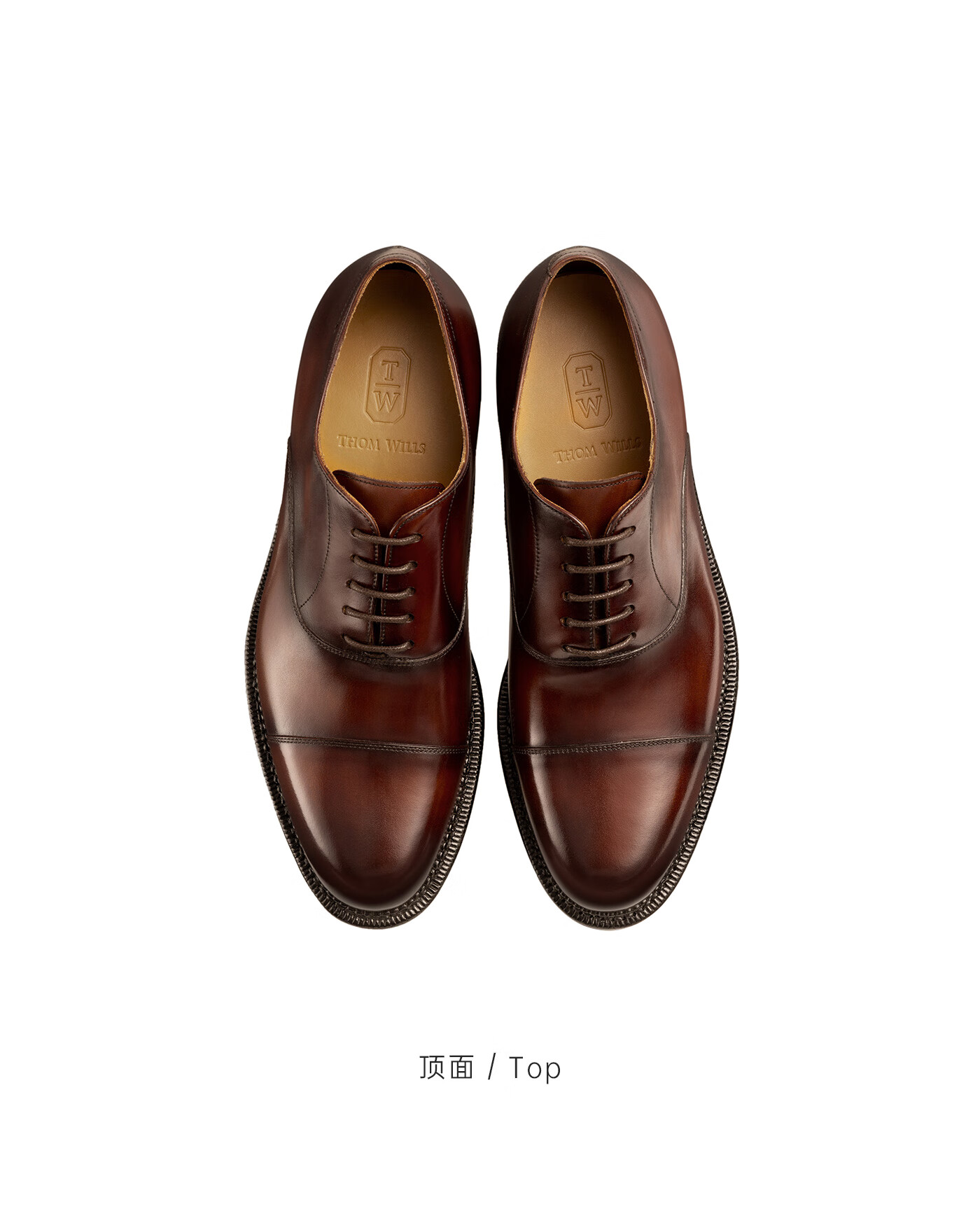thomwills牛津鞋男夏季手工真皮内增高皮鞋英伦商务正装鞋浅棕擦色b