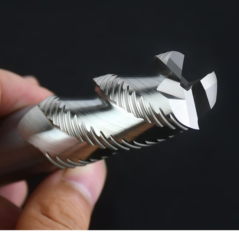 鑫图腾3刃白钢粗皮刀铝用粗皮铣刀波刃铣刀立铣刀高速钢铣刀铝用开粗