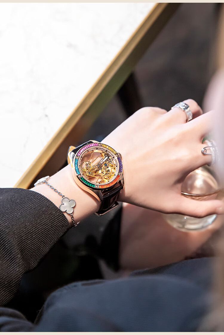 温婉别致女士手表十大品牌高端私人定制机械手表轻奢小香风豪华满钻