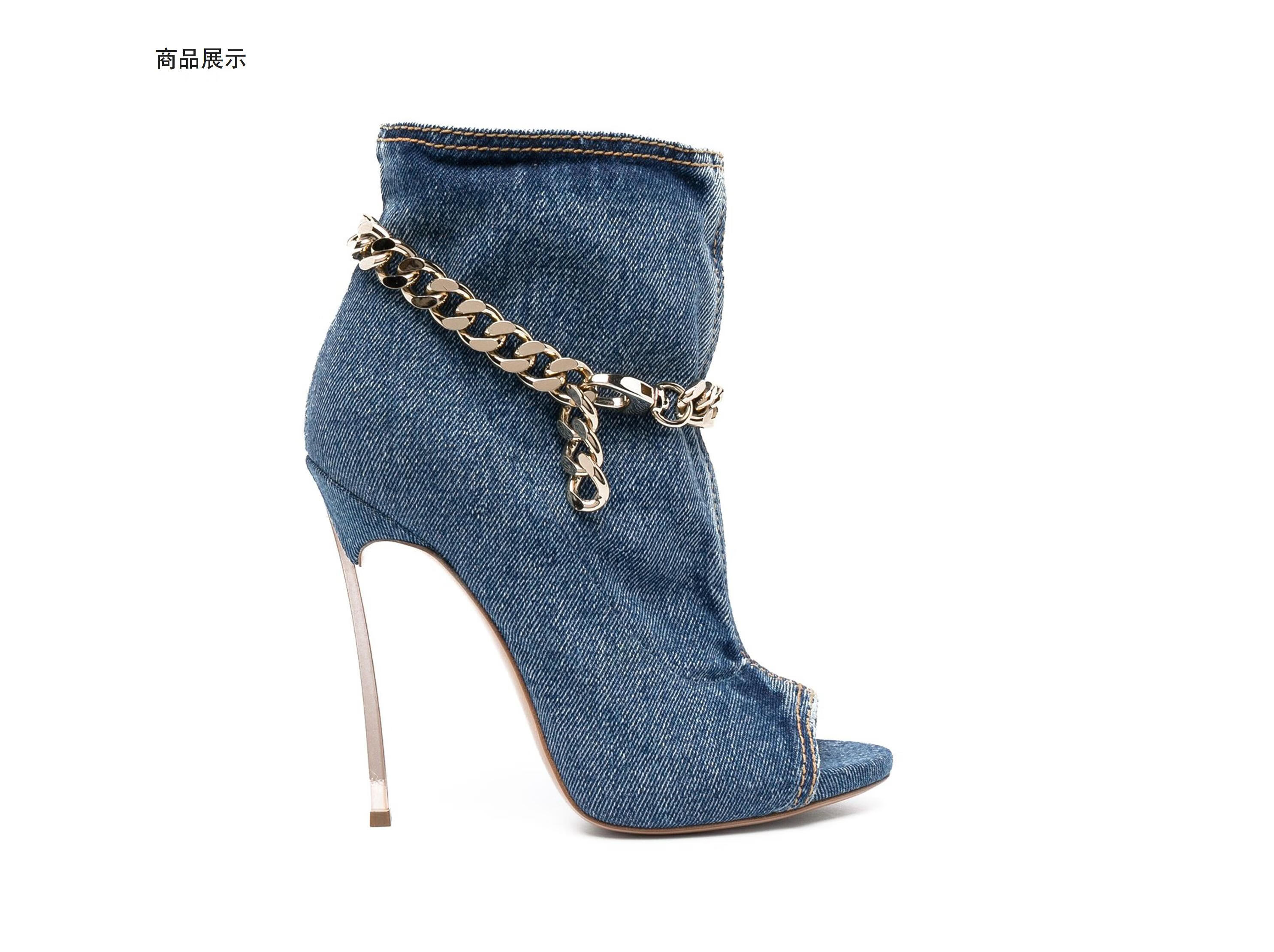casadei 21春夏女士blade jeans 高跟凉鞋 蓝色 it37【图片 价格 品牌