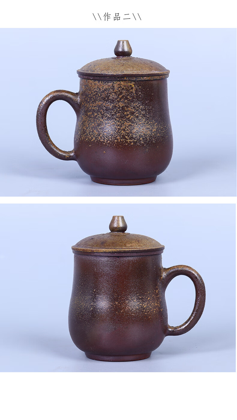 醉莲居400ml建水紫陶大茶杯办公杯大品茗杯云南礼品杯昆明礼品杯柴烧