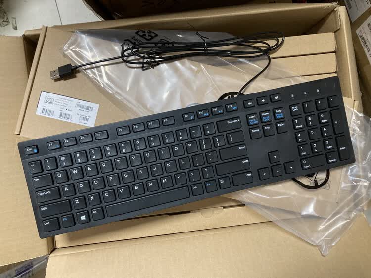 原装dell戴尔台式机usb有线kb216d1tp键盘鼠标套装英文us版kb216彩包