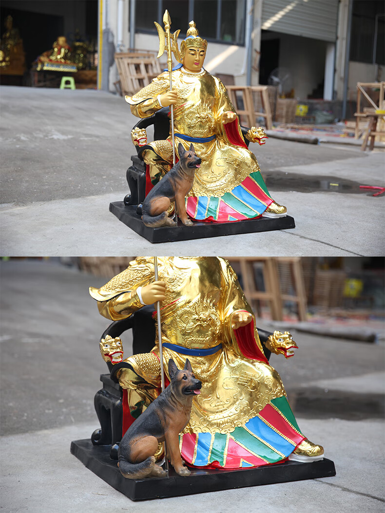 供奉坐二郎神家用供奉二郎显圣真君杨戬神像客厅招财摆件 90cm 二郎神