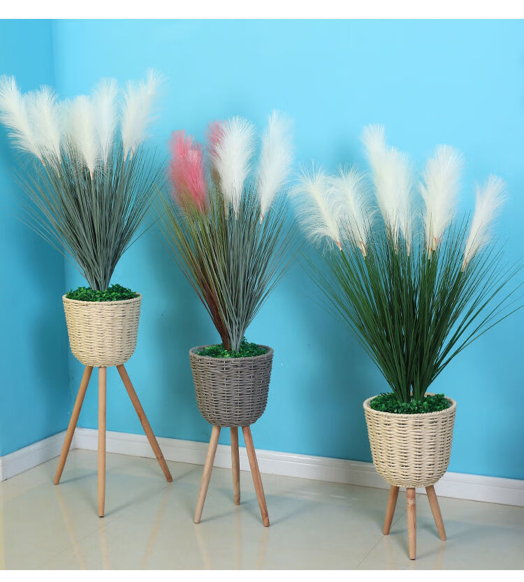 【精选】仿真芦苇草干花假花粉色芦苇花客厅卧室落地橱窗装饰芦苇专用