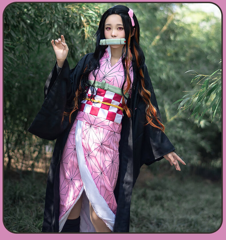 cos服鬼灭之刃cos弥豆子cos兄妹之绊灶门祢豆子cosplay服装衣服含配饰