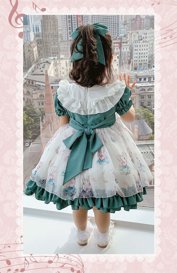 女孩穿的儿童公主裙女童夏季萝莉塔裙子宝宝连衣裙夏短袖小童lolita