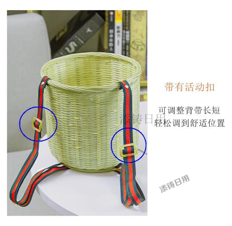 背篓儿童背篓竹编筐有背带采摘茶叶篮手工编织筐外出小号装水果箩筐