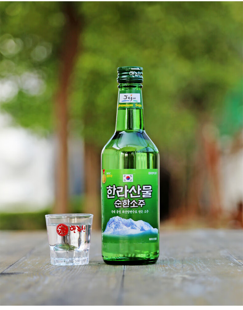 汉拿山韩国原装原瓶进口21度烧酒19度淡味烧酒济州蒸馏酒360ml21度360