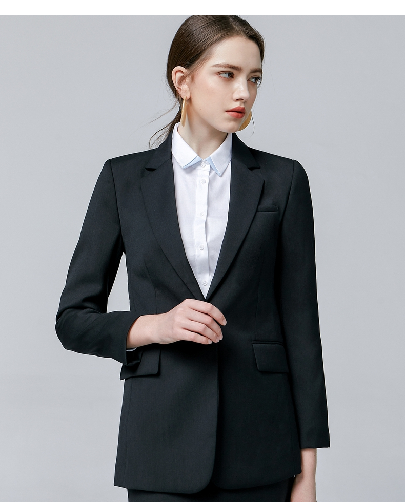 g2000女装通勤西装一粒扣ol商务休闲修身职业装西服女00710024 黑色