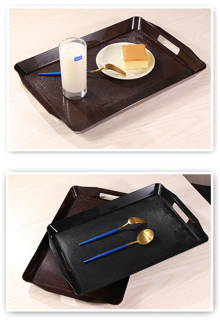 奶茶店托盘塑料托盘家用长方形水杯茶杯托盘客厅放杯子的托盘水果托盘