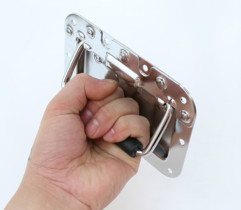 内嵌式隐形弹簧拉手折叠活动把手隐藏式提手把工业设备航空箱配件