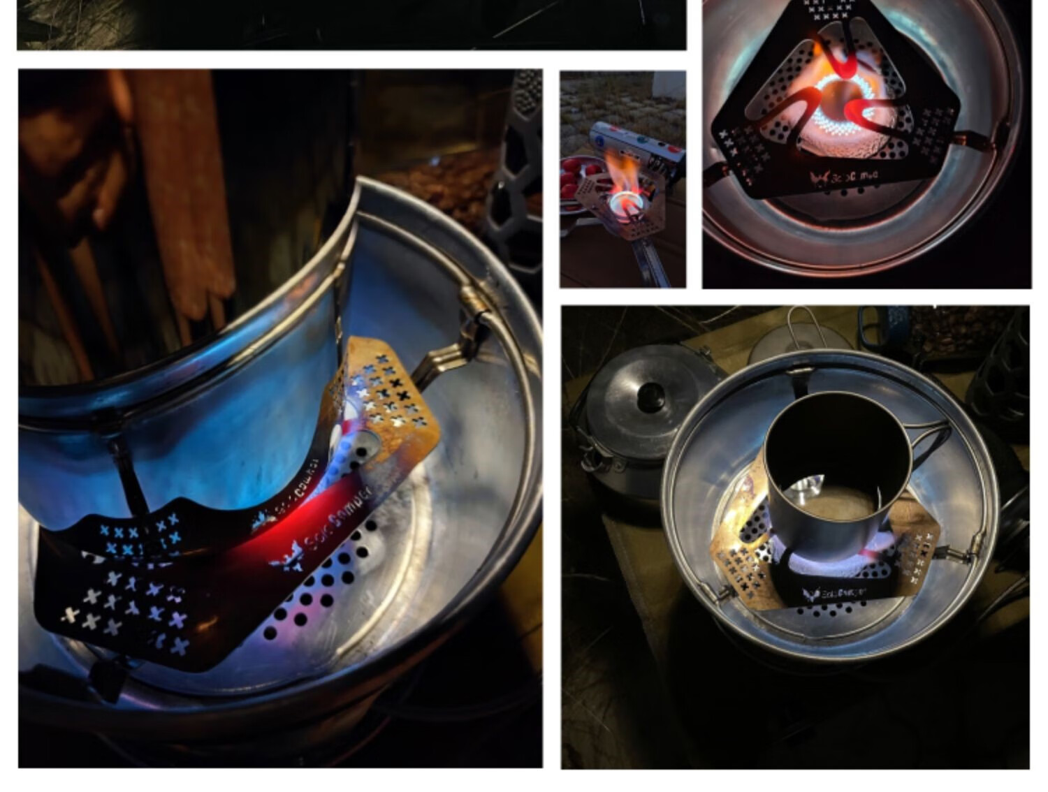 雪峰gs-600卡式炉升级加厚型支架户外露营钛不锈钢配件 钛防风圈 十字