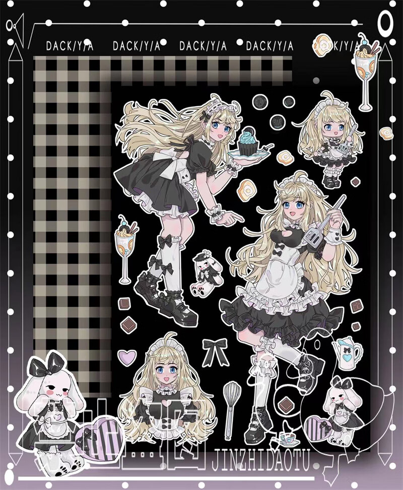 fgacct 韩国ins甜亚风估卡贴纸便宜韩系镭射人物咕卡爱豆小卡diy装饰