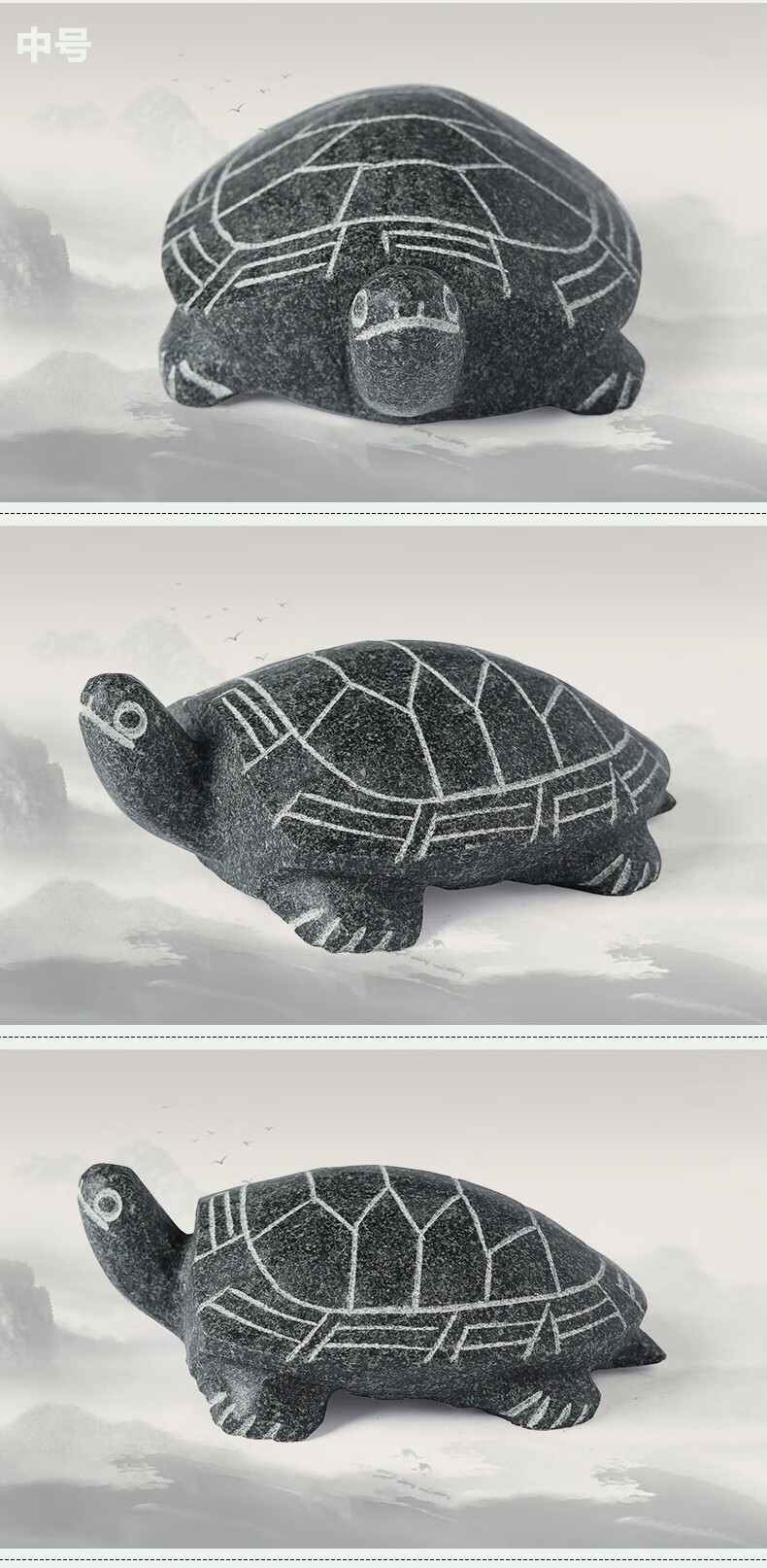 老凤凰同款青石小石龟石雕石头乌龟摆件家居装饰工艺品特大号22cm一只
