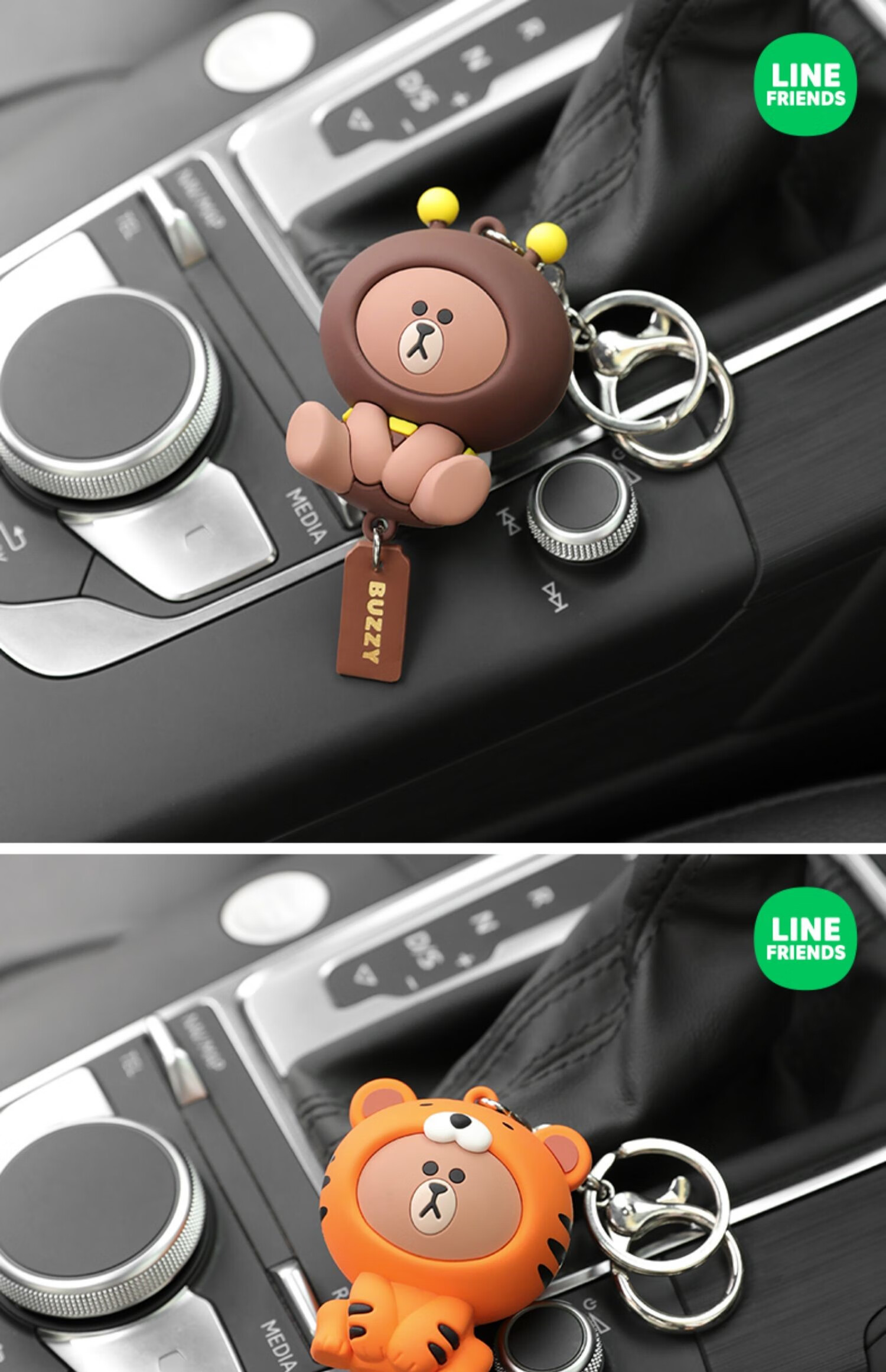 钥匙链挂件 line布朗熊汽车公仔钥匙扣ins网红可爱情侣创意个性挂件饰