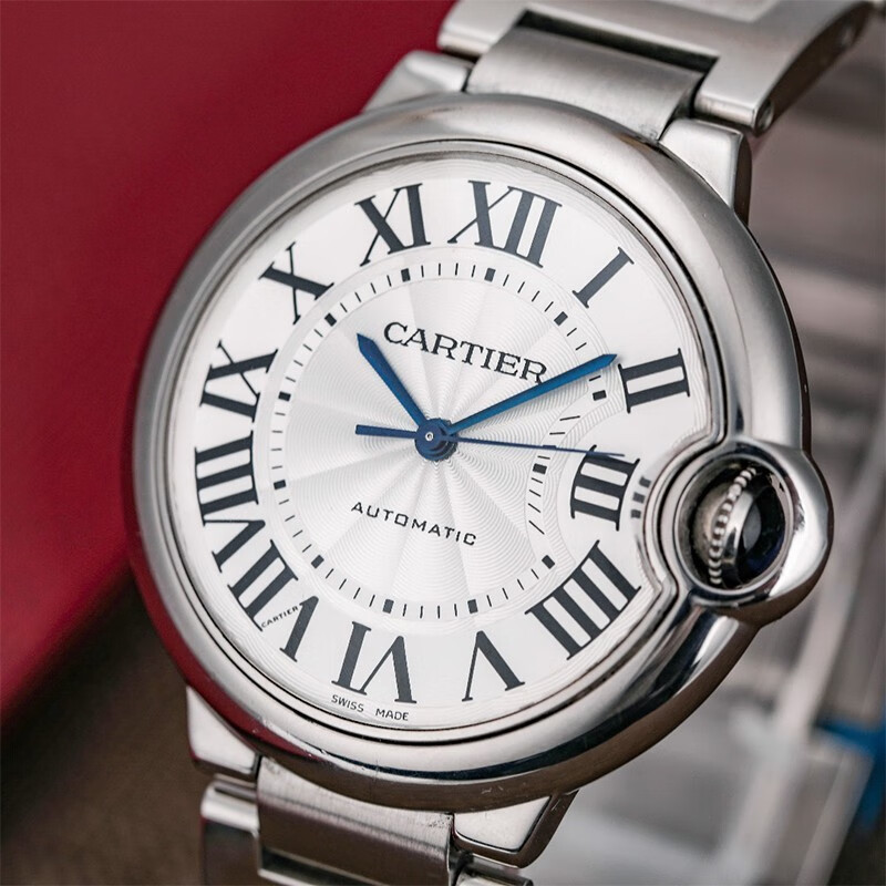二手95新卡地亚蓝气球男表cartier男士手表自动机械16年全套42mm表径