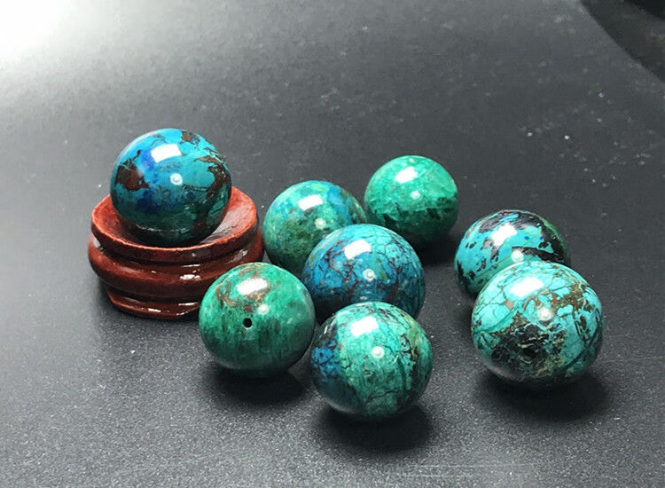 天然凤凰石散珠子大单珠 多宝手串diy手工佛珠手链天然孔雀石散珠