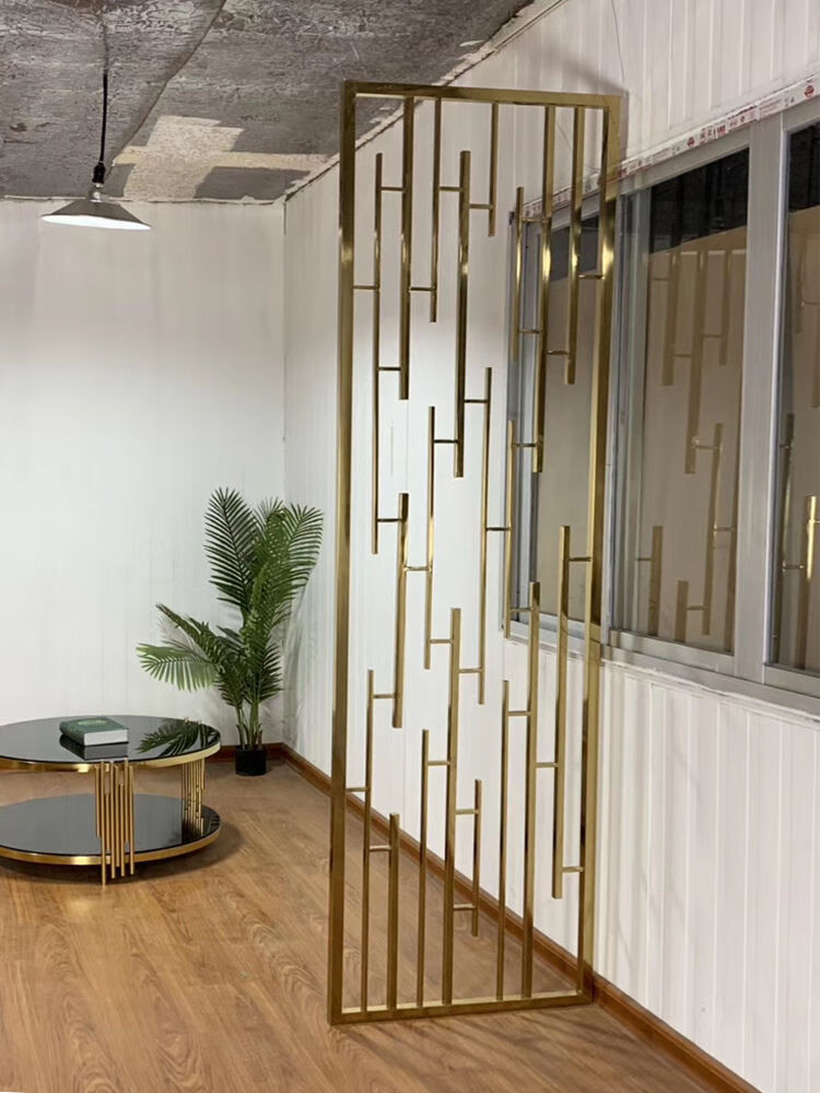 冉易轻奢不锈钢屏风客厅卧室入户挡煞玄关简约隔断墙金属定制装饰花格