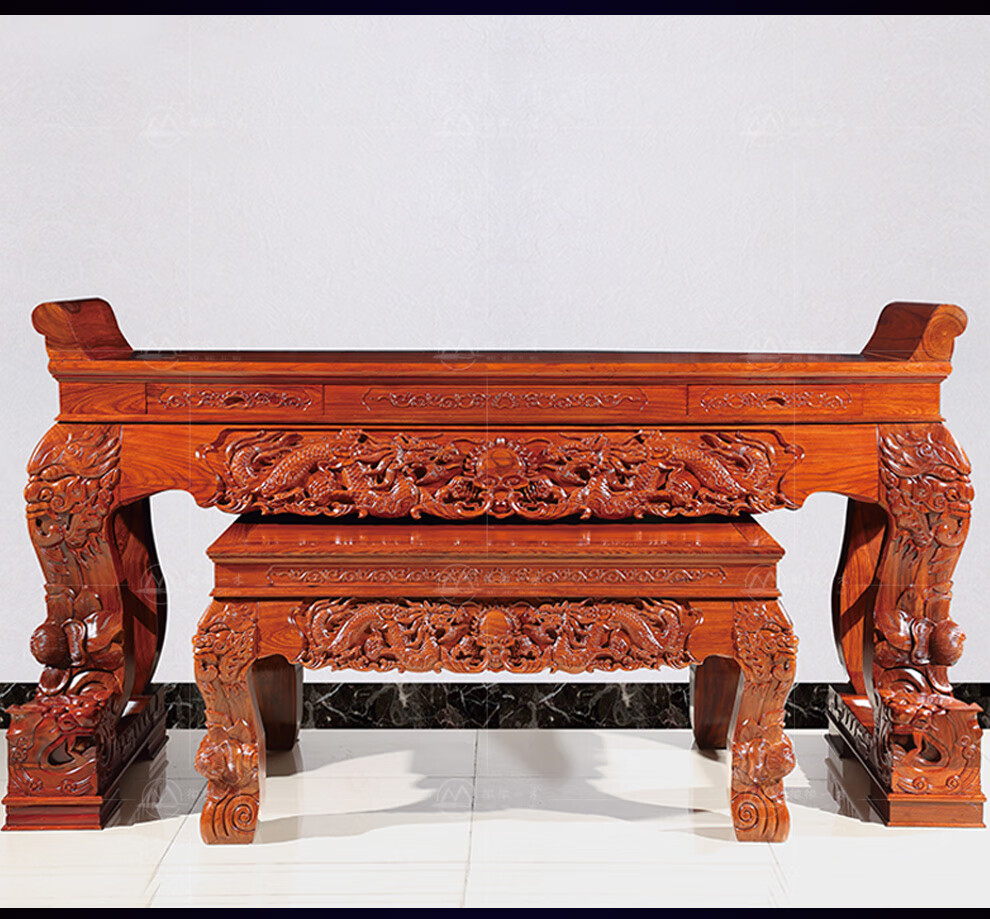 微微一木 红木家具非洲花梨(学名:刺猬紫檀)供桌实木 供台别墅家用