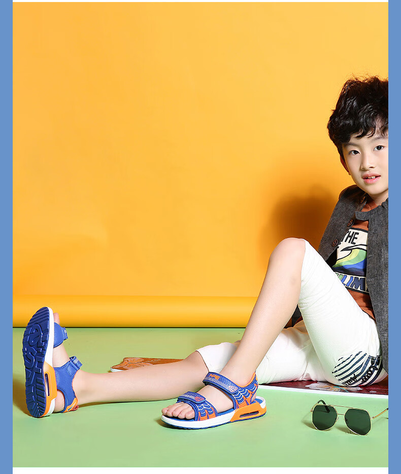 七波辉男童凉鞋2019新款春夏中大童防滑儿童凉鞋气垫沙滩鞋学生鞋