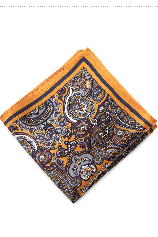 NORTHROP MARTIN Men's Suit Pocket Handkerchief, Silk Pocket Square for Gents, Groom's Wedding Gift, Orange Peel, Pelsley 4