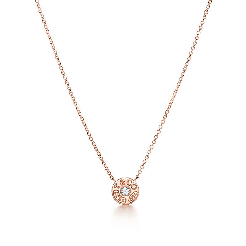 蒂芙尼/tiffany&co女士项链1837系列18k金镶嵌钻石圆形项链送朋友 18k