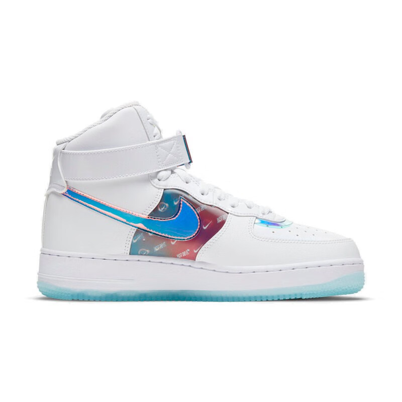 耐克nike air force 1 af1白镭射 电玩像素 高帮空军一号 板鞋 运动鞋