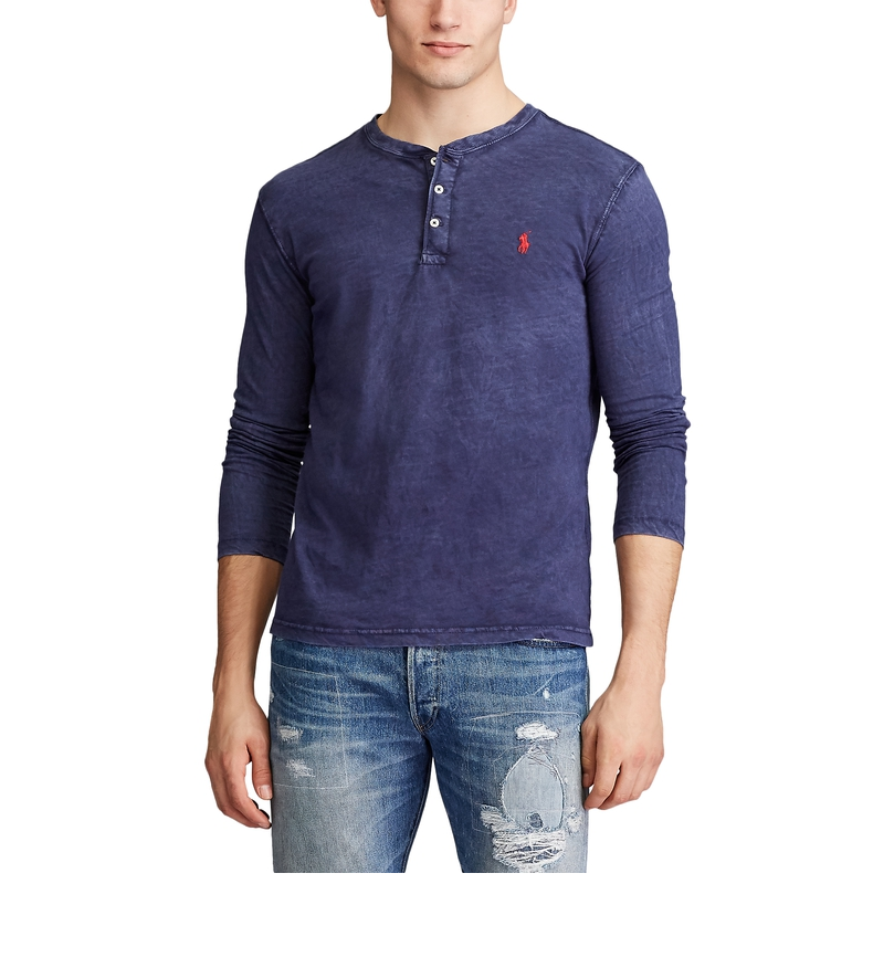 ralph lauren/拉夫劳伦男装 经典款粗纺平纹针织亨利衫rl11957 410