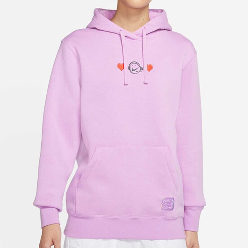 胜道运动nike耐克连帽卫衣女秋冬新款运动休闲服笑脸套头衫dc3940-010