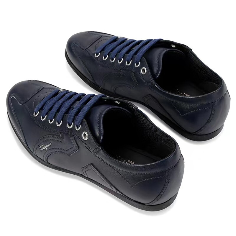 ferragamo菲拉格慕 奢侈品男鞋 男士纯色经典商务系带休闲鞋 0523722