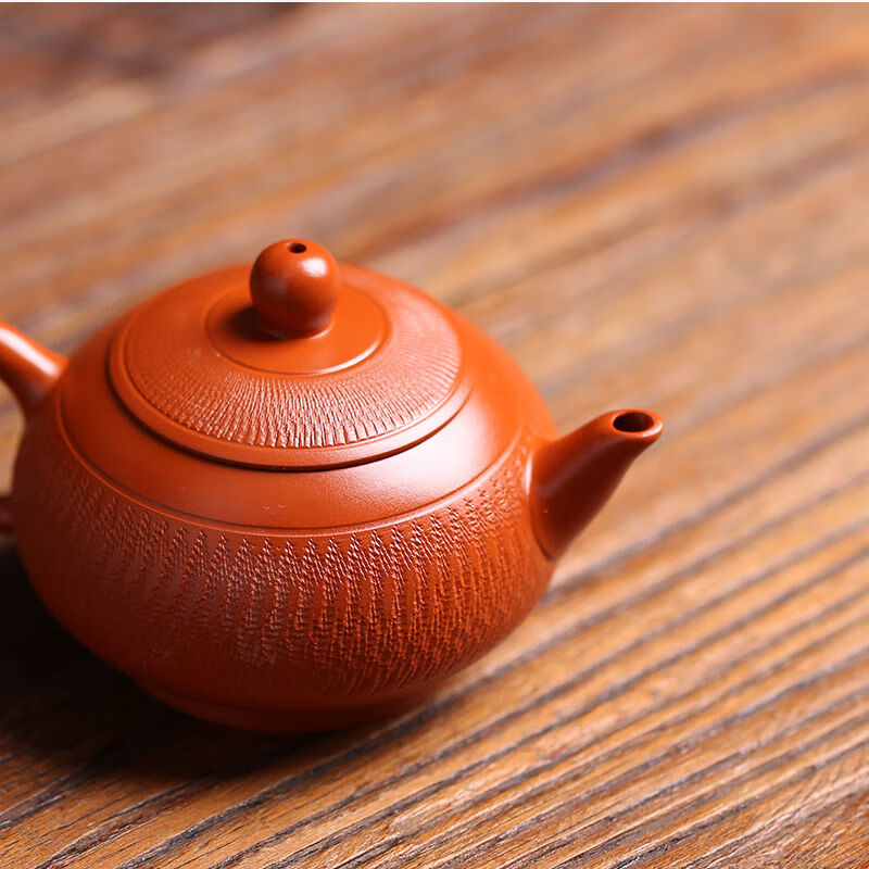 潮州手拉壶原矿朱泥小容量紫砂壶工夫小品茶壶全手工长嘴西施壶节日