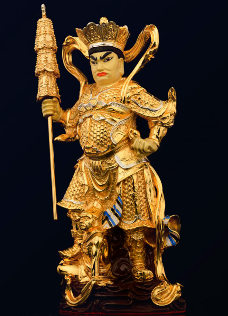 三漫陀持国天王铜鎏金佛像高26cm四大天王佛教天重护
