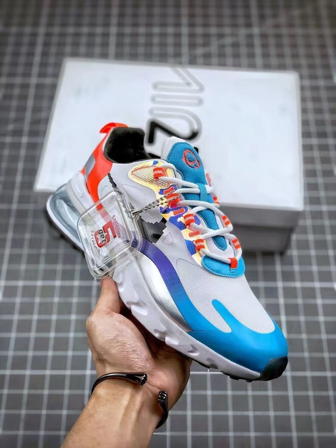 耐air max 270电玩像素气垫男女鞋缓震情侣透气增高运动跑鞋 青铜 36