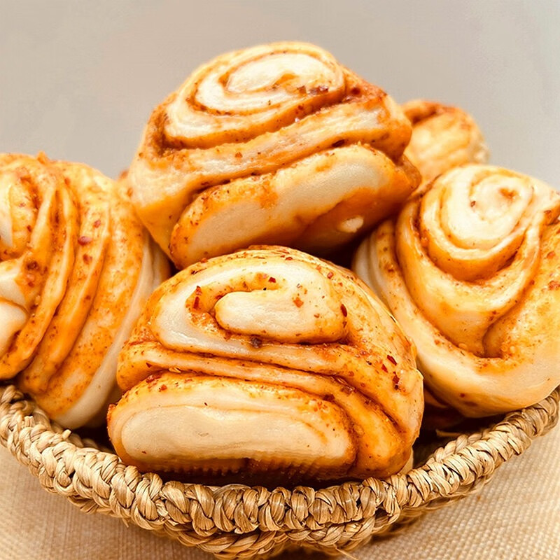 毛女麻辣五香花卷早餐半成品速冻包子早饭咸味馍馍早餐小吃馒头美味3