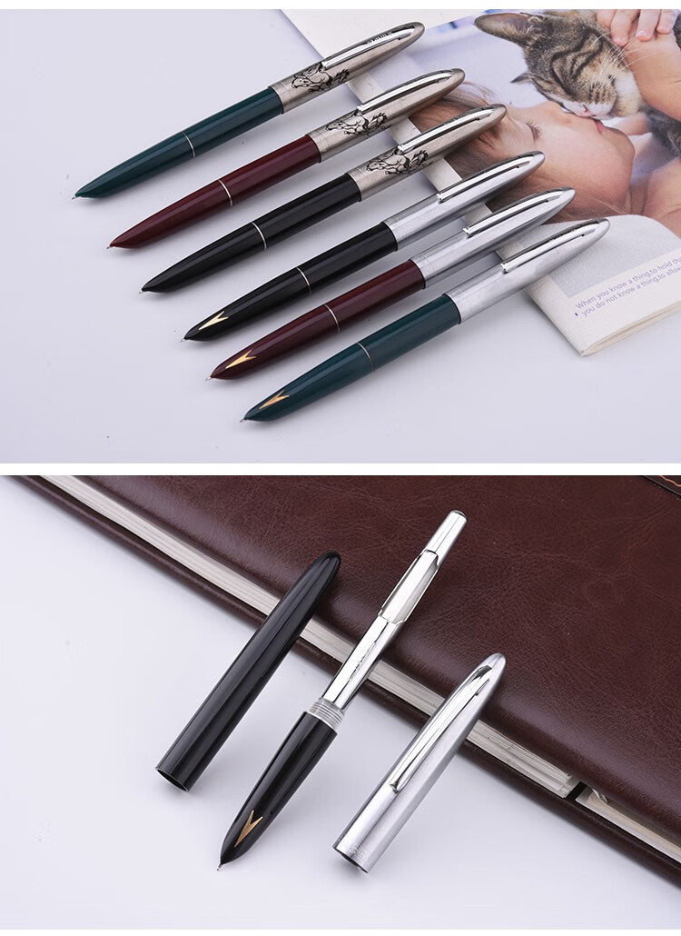 hero英雄牌钢笔616弯头美工笔经典老式怀旧复古墨水笔男女学生书写直