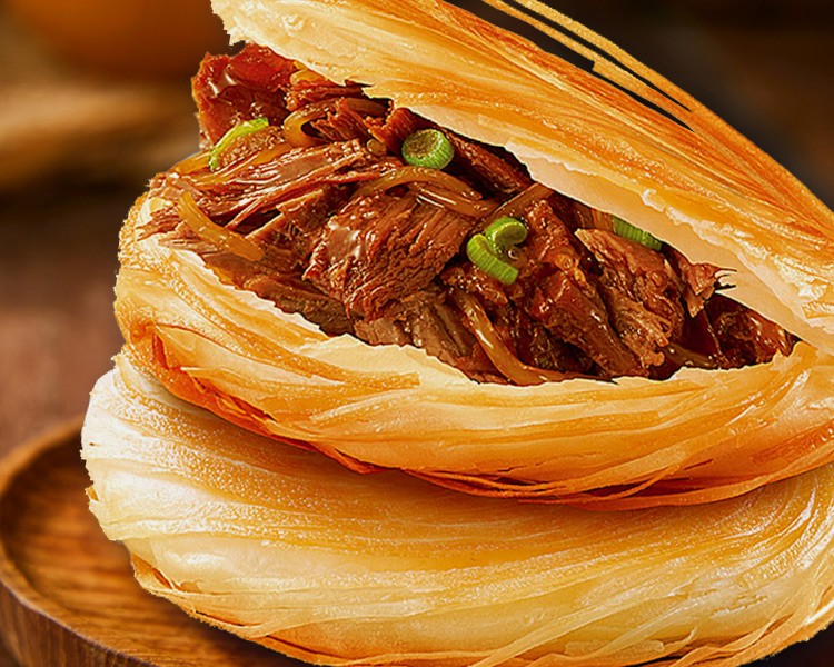 思念牛肉酥皮馅饼440g腊汁肉饼油炸酥饼脆皮肉夹馍千层饼家庭装煎思念