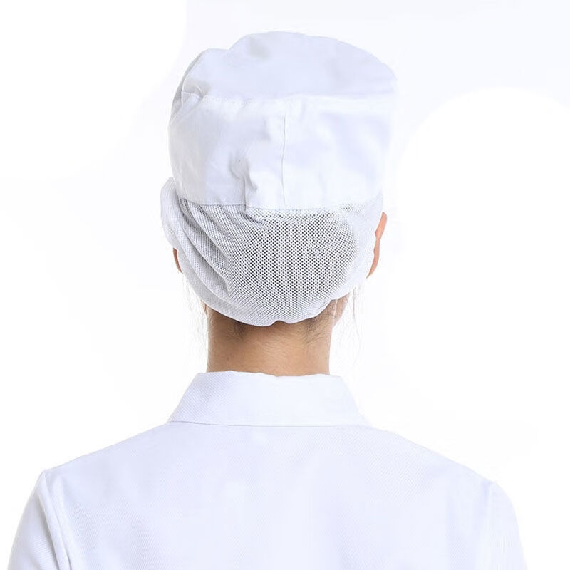 品信诚全棉工作透气网帽子食品厂车间防尘帽鸭舌帽工人包头男女白色