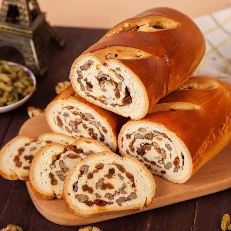 面包坚果仁红豆核桃夹心葡萄干代早餐零食 百分田俄式风味大列巴300g*