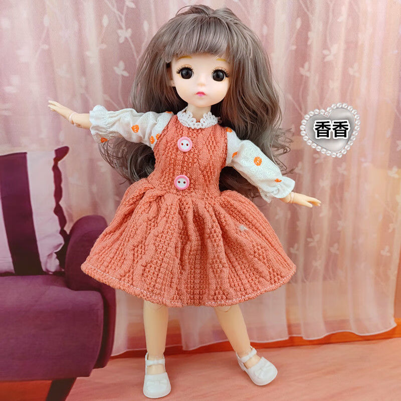30厘米芭比娃娃bjd娃娃公主套装换装抖音网红玩具女孩生日礼物女 绵羊
