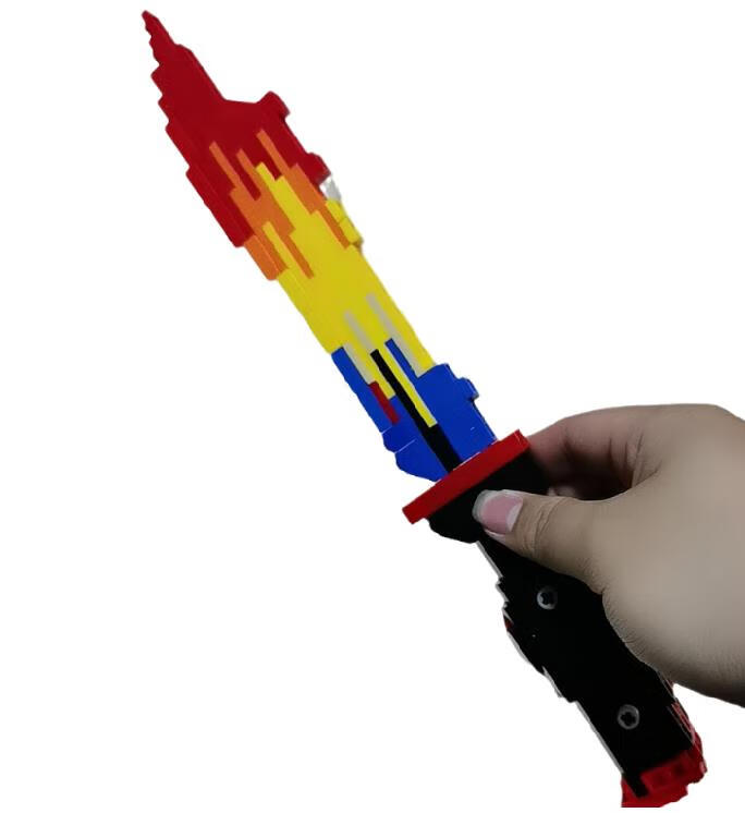 csgo手办积木国产兼容csgo积木刀弹簧布伊蝴蝶爪子m9暗