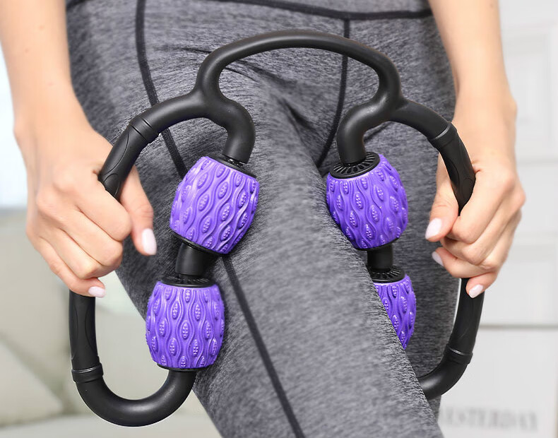 环形瘦腿部按摩器夹小腿滚腿滚轴肌肉放松狼牙棒泡沫瑜伽健身器材 6齿