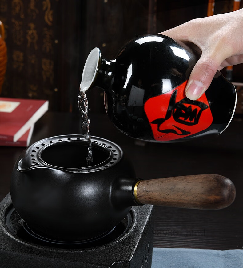 中式煮茶电陶炉煮酒器电温酒器加热烫酒壶家用白黄酒杯酒具套装喝酒用
