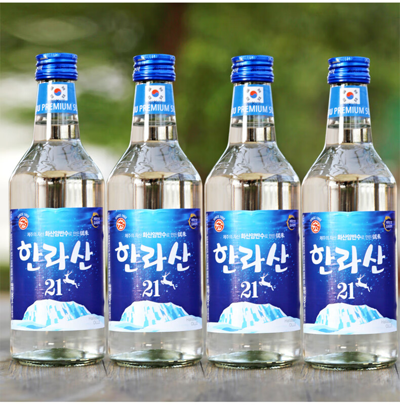 汉拿山韩国原装原瓶进口21度烧酒19度淡味烧酒济州蒸馏酒360ml21度360